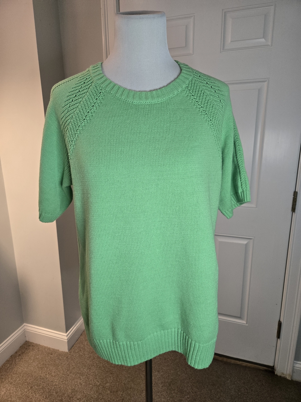 Belle By Kim Gravel Knit Short Sleeve Sweater